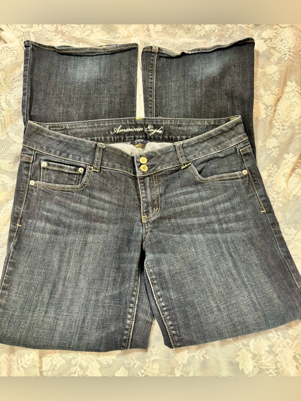 American Eagle Outfitters Women's Faded Blue Bootcut Jeans